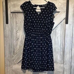 Maurices Navy and White Patterned Dress